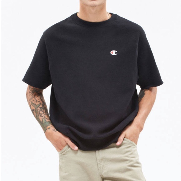 champion reverse weave short sleeve crew neck sweatshirt